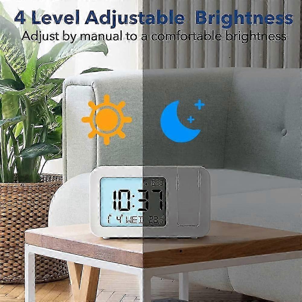 Mute Projection Clock Bedroom Clock Projection Electronic Clock Creative Lcd Projection Alarm Clock