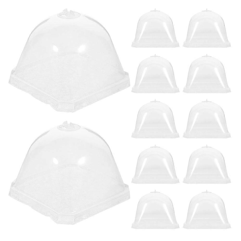 Transparent Square Plants Protector Dome for 12Pcs Garden Use Covers