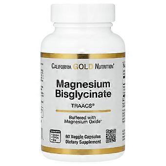 2 x California Gold Nutrition, Quelato de Bisglicinato de Magnesio, Albion TRAACS®, 60 Cápsulas Vegetales (100 mg por cápsula)