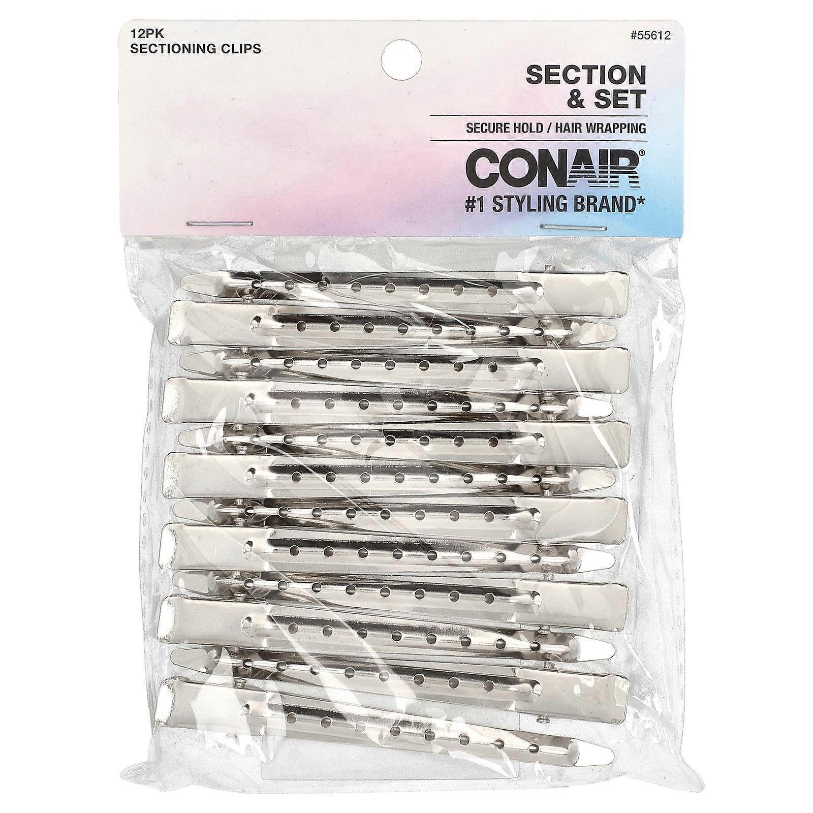7 x Conair, Section & Set, Sectioning Clips, 12 Pack