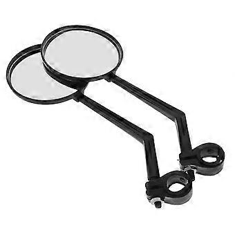Black Convex Scooter Rearview Mirrors 2Pcs Enhanced Visibility 360-Degree Rotation 21.30X8.00X2.00CM