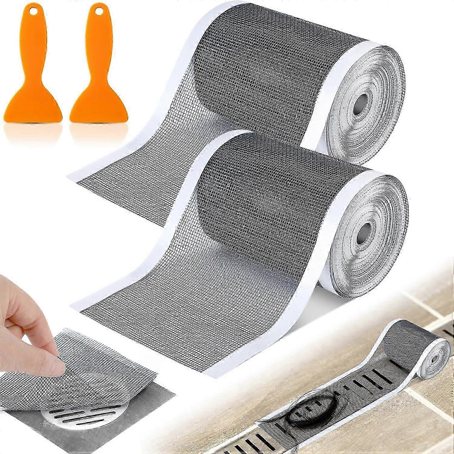 2 Pack Disposable Linear Shower Drain Hair Collection Nets