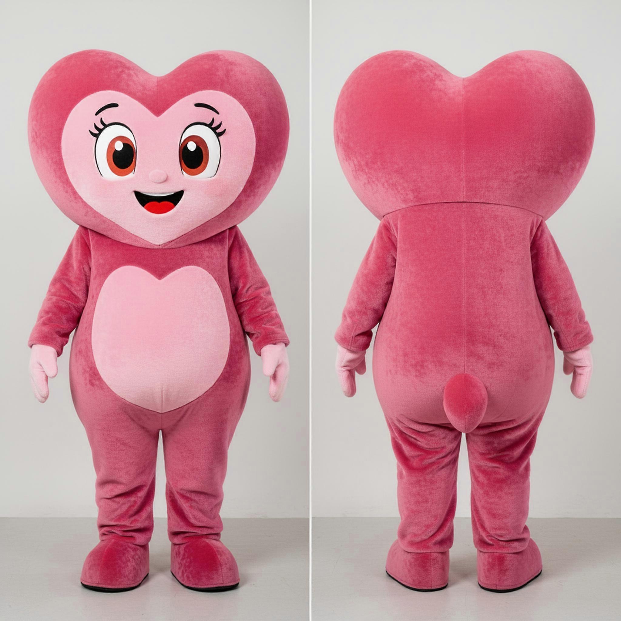 MASTICOT Rust Heart-Shaped Cartoon Pink Mascot