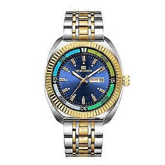 New Gear Ring Steel Strip Watch For Men Doubles Calendar Night Light Large Dial Waterproof Male Fashion Quartz Clock Watches