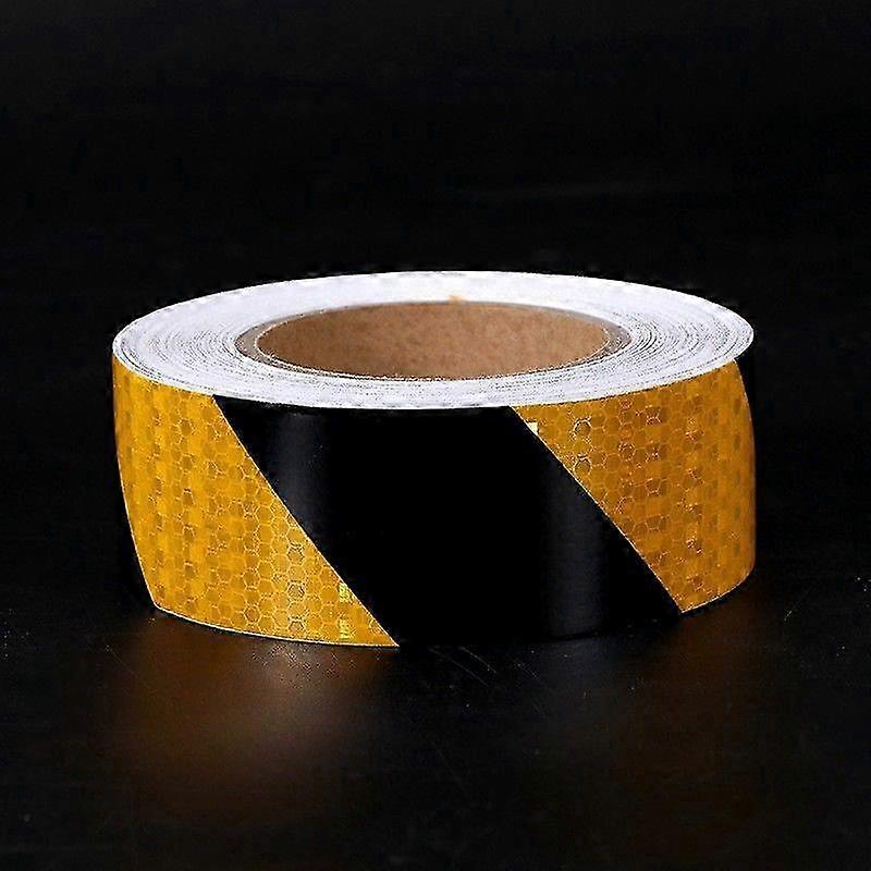 Yellow Black Reflective Warning Tape
