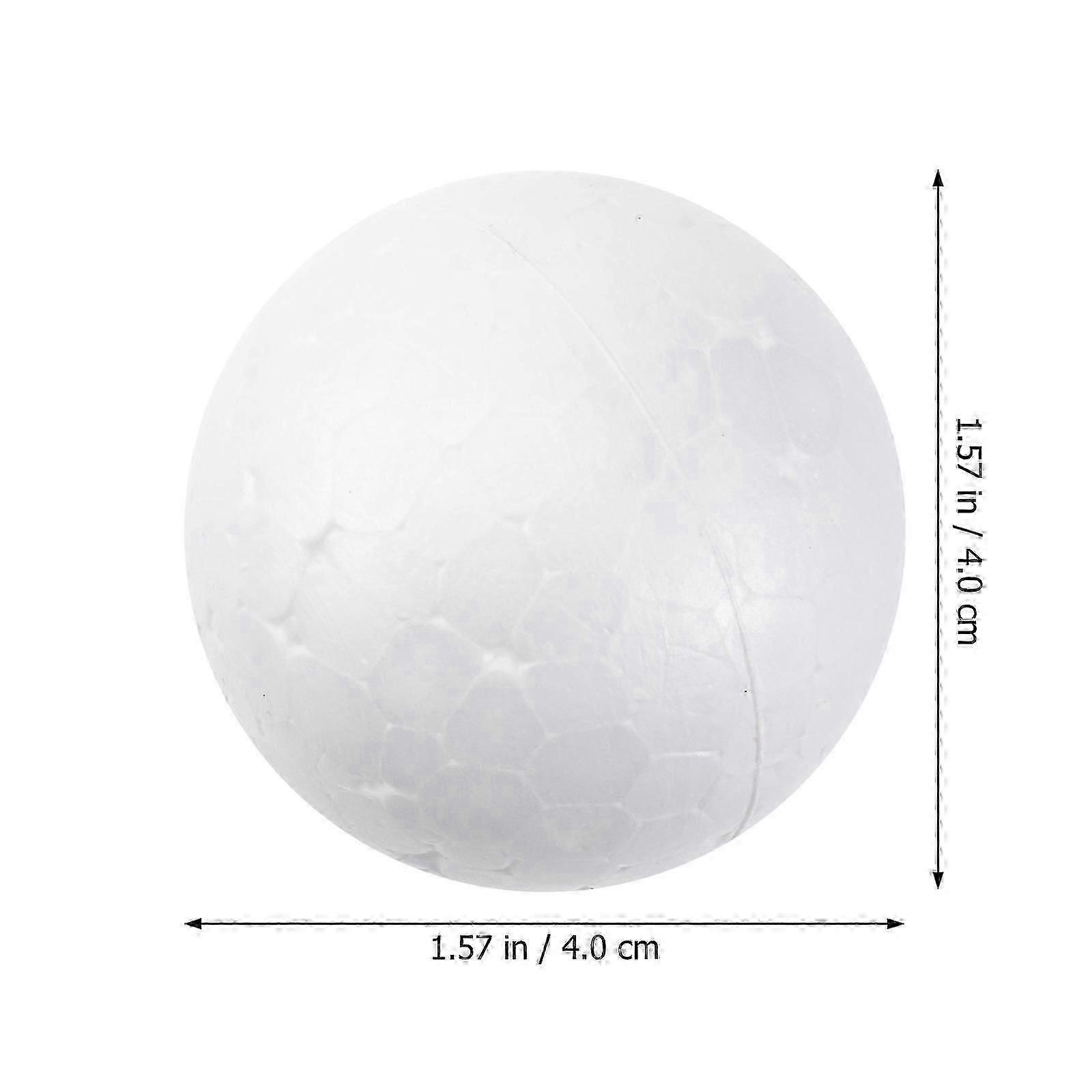 100Pcs 4cm Modeling Craft Solid Polystyrene Balls Round Spheres Wedding Decoration DIY Stuff(White)