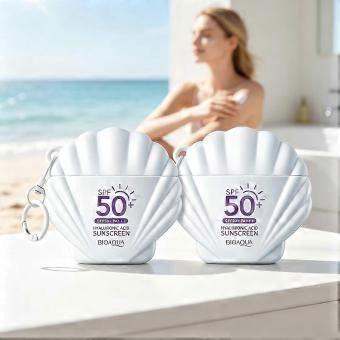 2pcsSPF50 Broad Spectrum Isolation Cream, UVA & UVB Protection, 60G Portable Shell Sun Lotion, Lightweight Refreshing Hydrating Daily Face Care