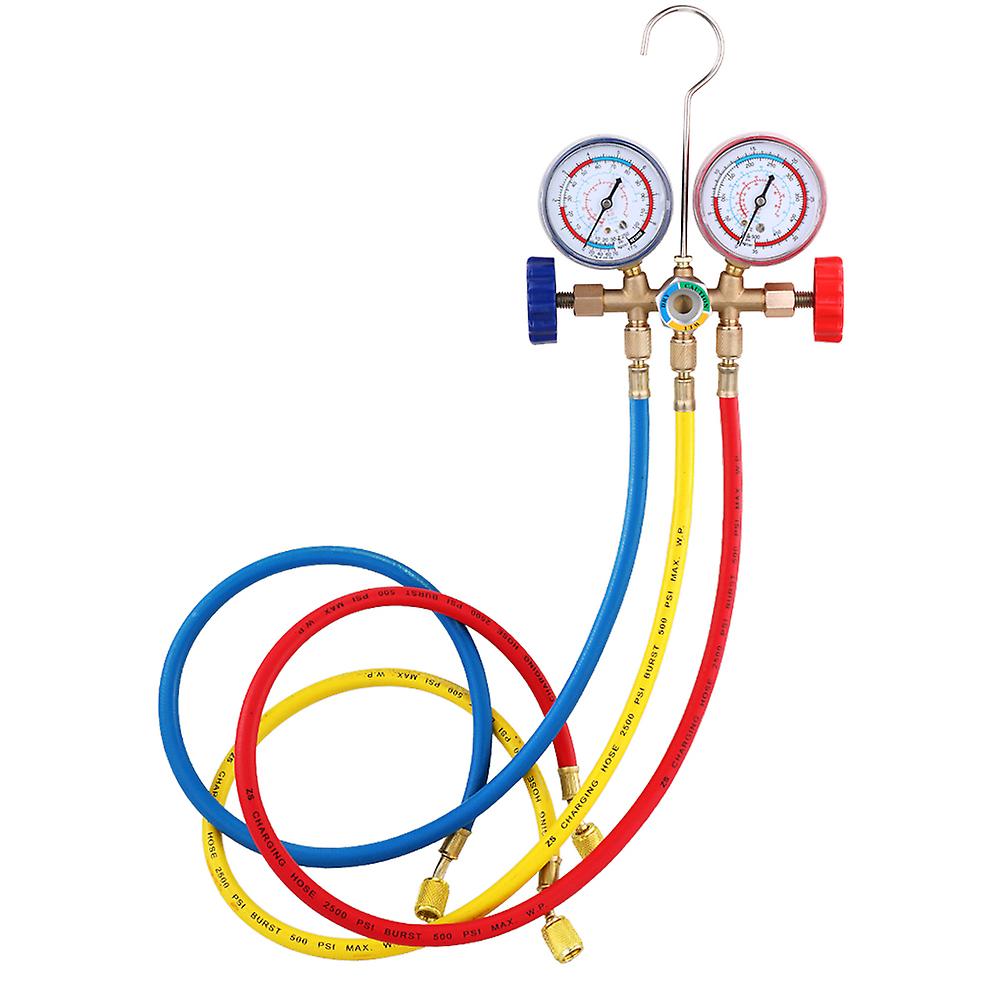 Refrigerant Manifold Gauge Set Air Conditioning Tools With Hose And Hook