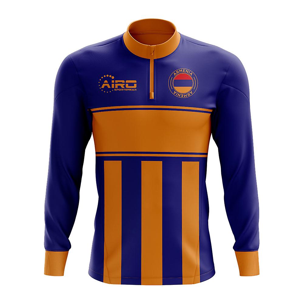 Armenia Concept Football Half Zip Midlayer Top (Blue-Orange)