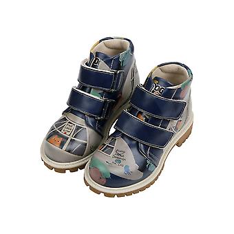 Vegan Leather Long Boots - Owls Family Design - Long Boots