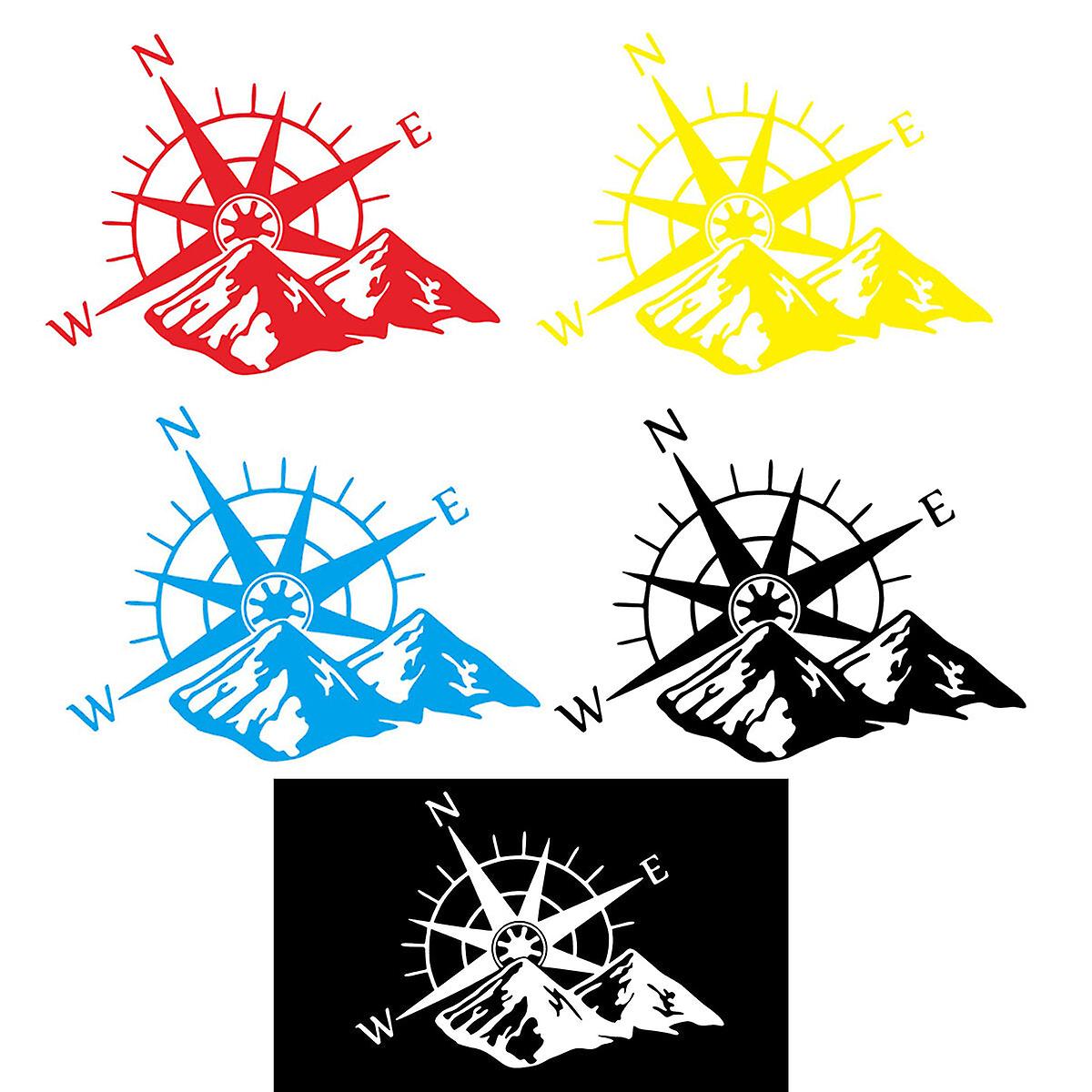 Car Sticker Decal Compass & Mountain 60x45cm For Camper Van, Motorhome, Or Car