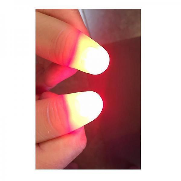 2x2pcs Magic Light Up Finger Fingers LED Tricks Thumb Props