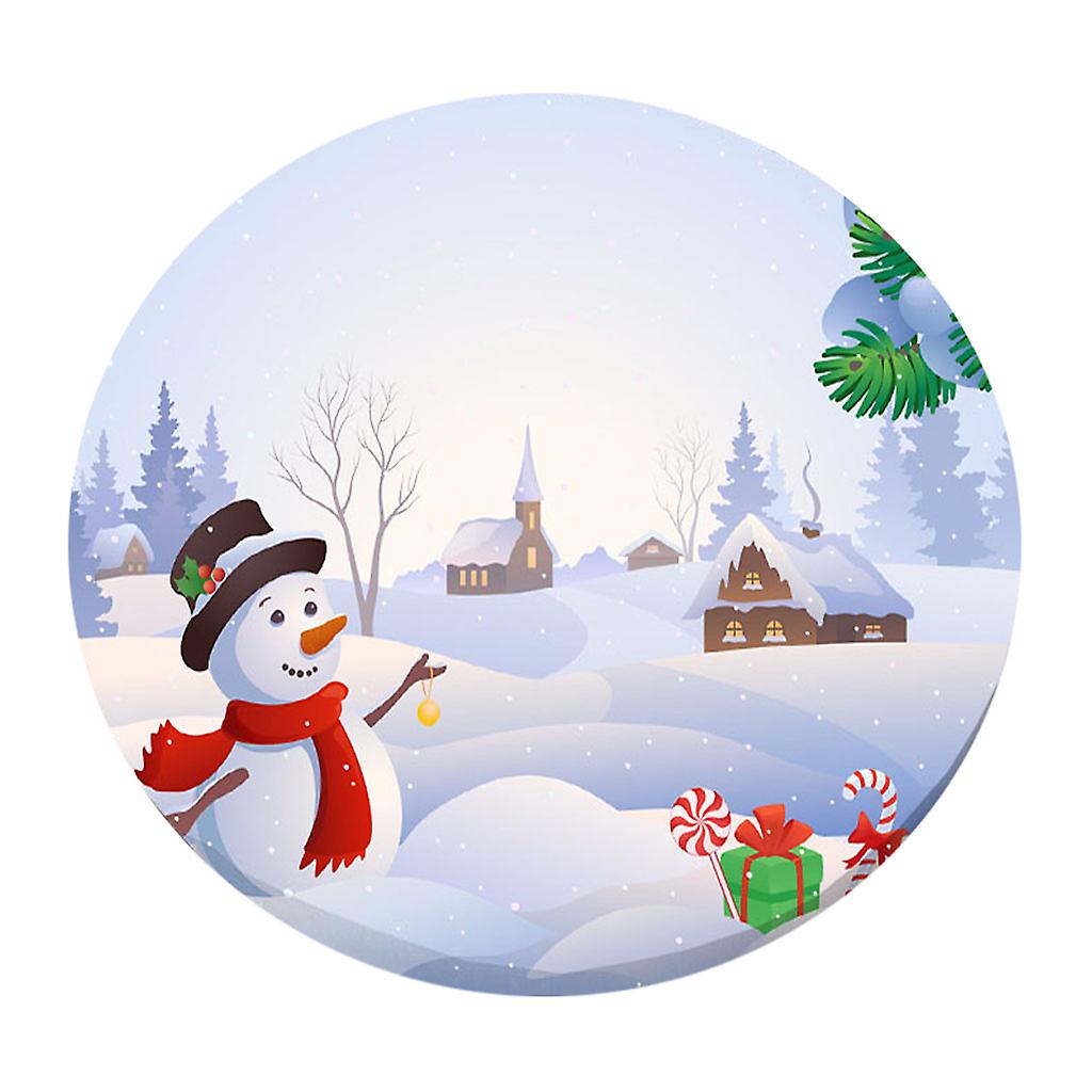 48'' Round Table Cover Tablecloth Oil-Proof & Waterproof Happy Snowman