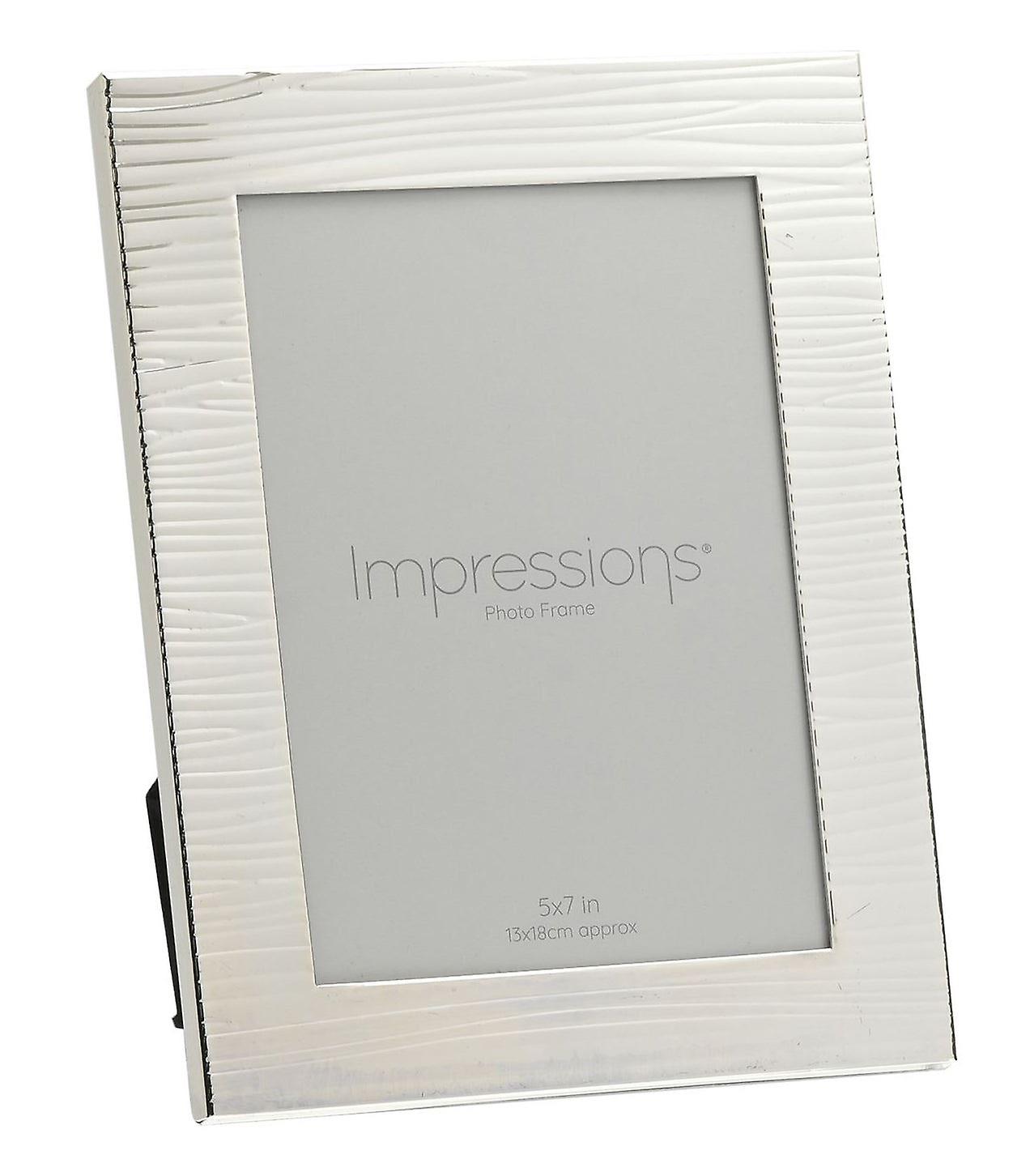 Juliana Impressions Ripple Texture Silver Plated Frame 5 x 7 - Silver/White