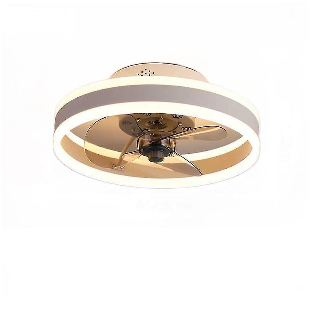 48W Gray Variable Frequency Mute Three-color Light-changing Fan Ceiling Lamp