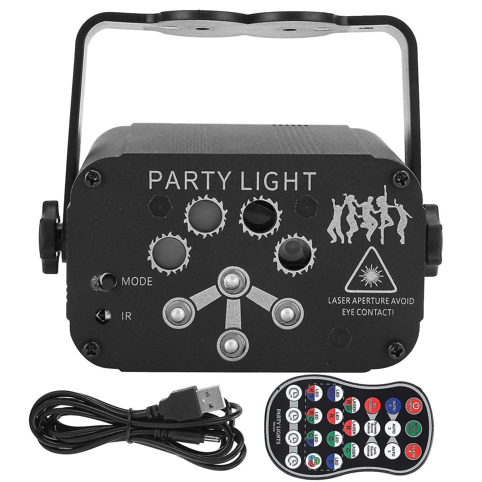 Mini Stage Light 8Hole USB Voice Control Rgb Projection Lamp pour Ktv Bar Décoration