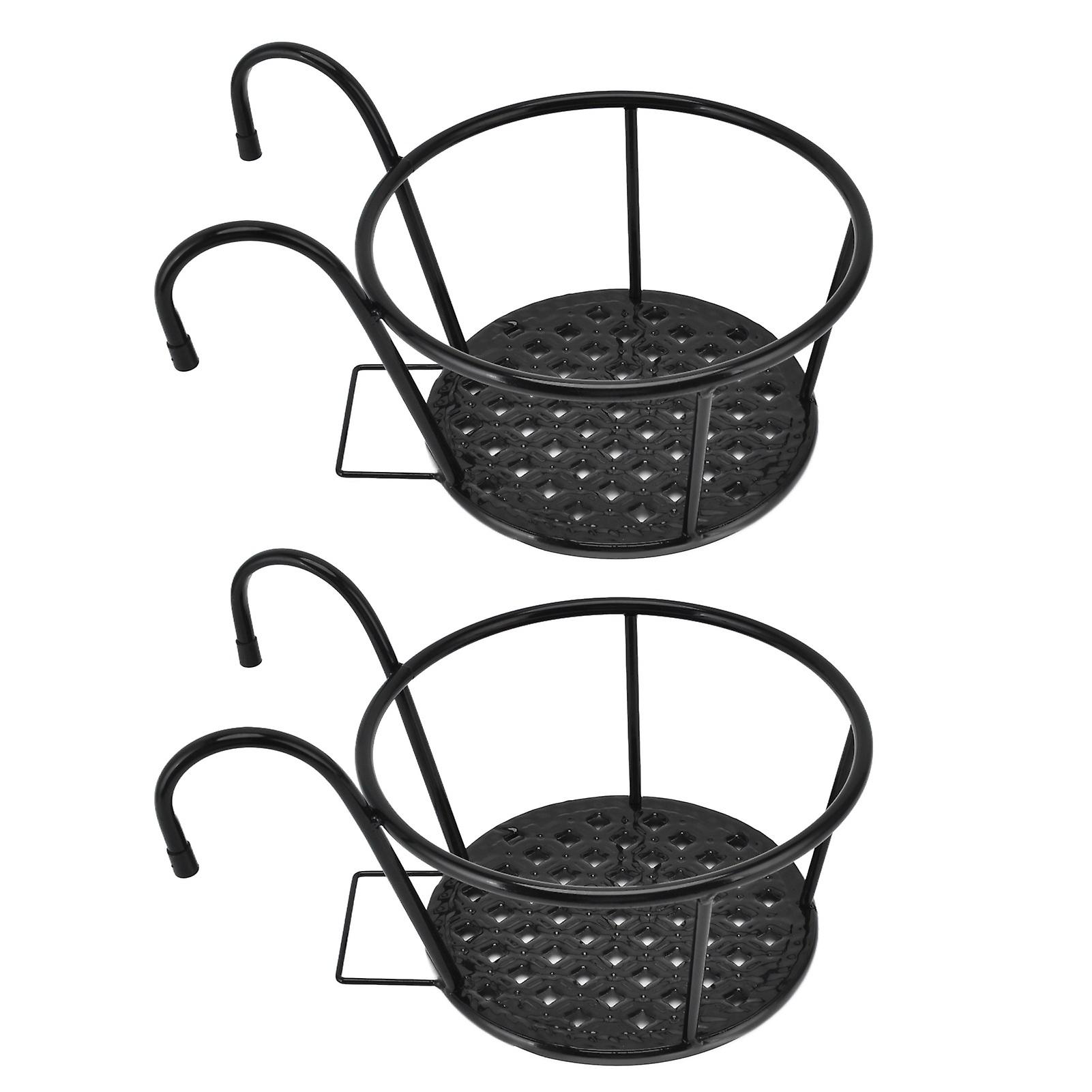 2 Pack Iron Hanging Planter Baskets Multi-Purpose for Patio Balcony Porch