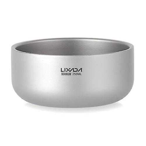 כלי בישול לקמפינג כלי אוכל 250 מ"ל קיר כפול קערת טיטניום סלט פירות קערת ארוחת ערב לפיקניק תרמילאים ביתי בחוץ