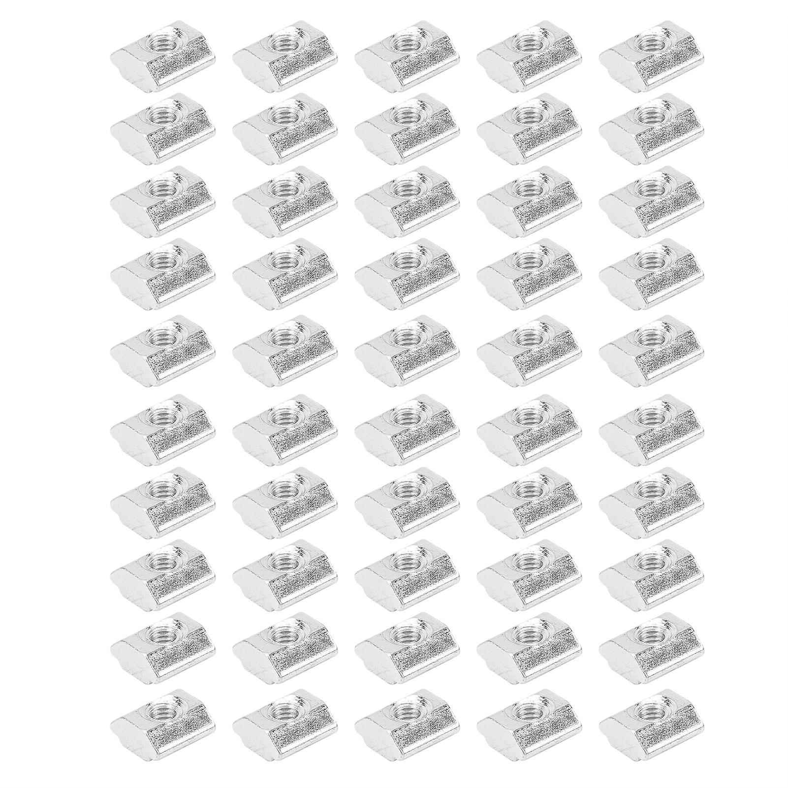 50Pcs Slide Nut Carbon Steel European Standard 20 Type M4 Square Slider Nuts Fastener