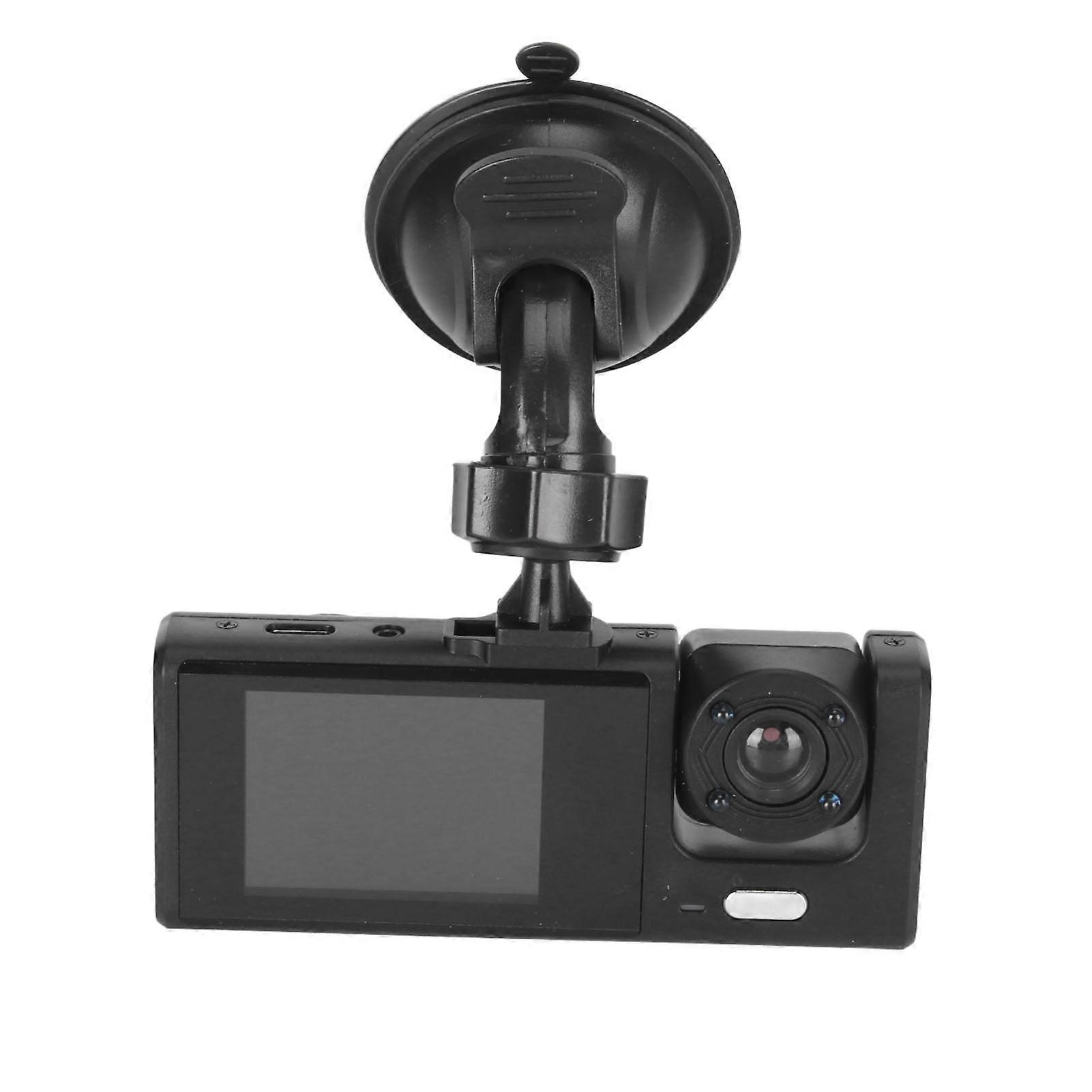 3 Lens Dash Camera Car Driving Recorder with IR Night Vision Loop Recording G Sensor Emergency Saving