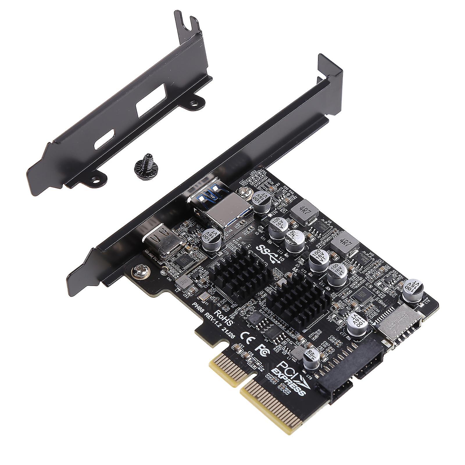 2 Ports Pci-e To Usb 3.2 A Type C Expansion Card Front Type E 19p/20p Connector