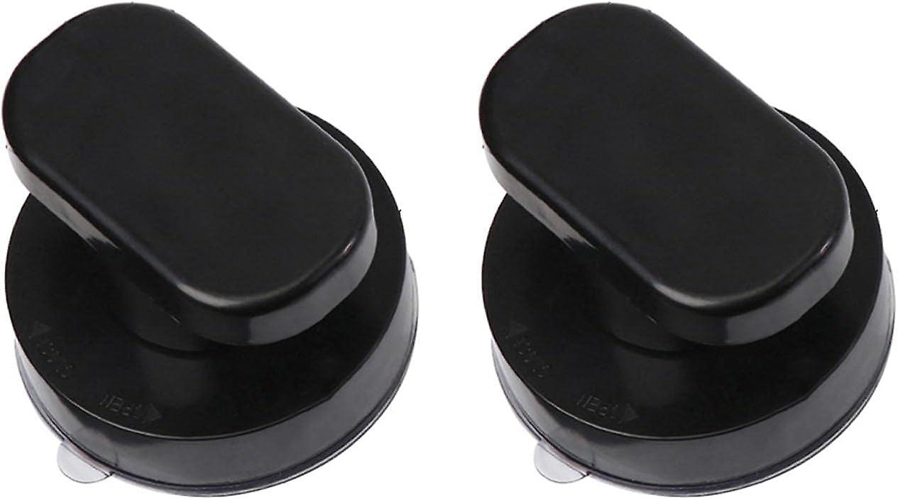Saugnapf-Türgriff für Glasschiebetür, stanzfrei, leistungsstarker Saugnapf, für Bad-Glastür, Balkon, schwarz, 2er-Pack
