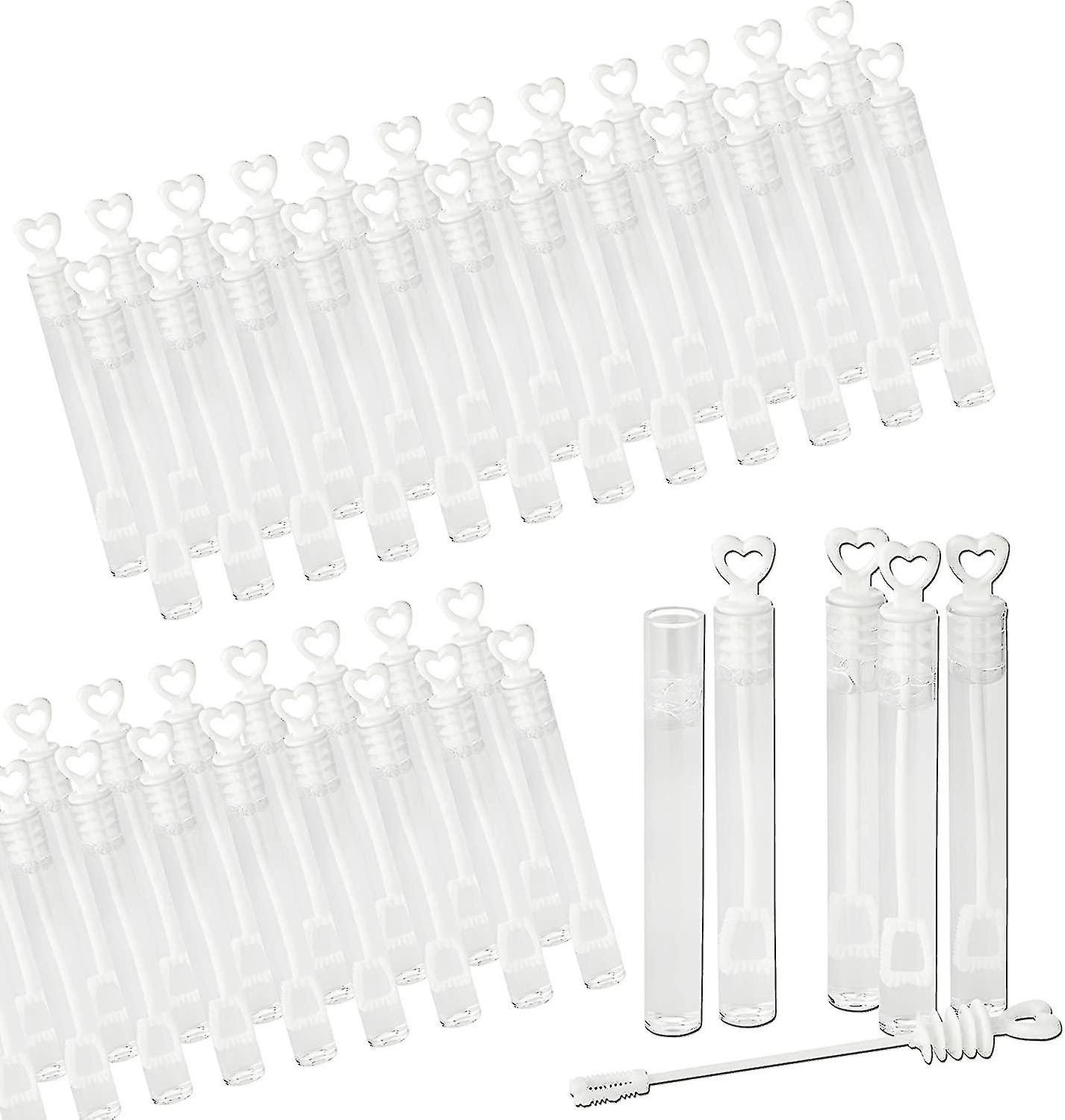 48x Soap Bubbles - Wedding Bubbles With Heart Handle For Weddings