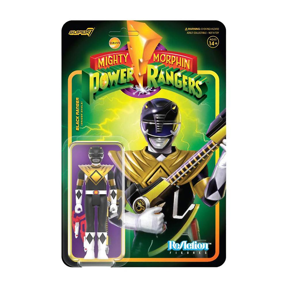 Power Rangers Black Ranger with Dragon Shield Highly Collectable ReAction 3.75"