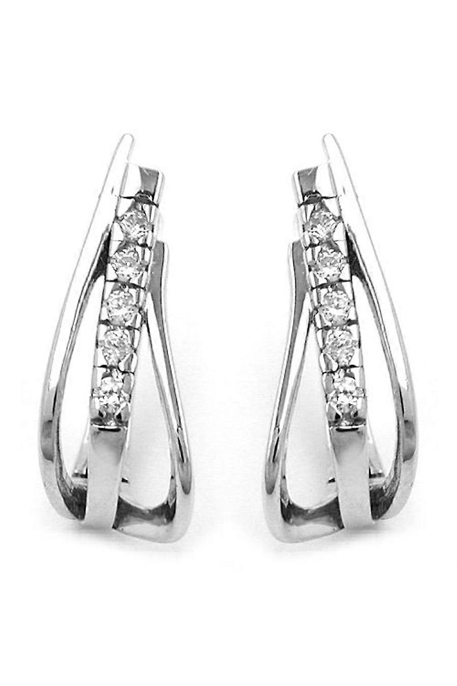 Hoop Earrings Cubic Zirconia Silver 925 - Gl90293