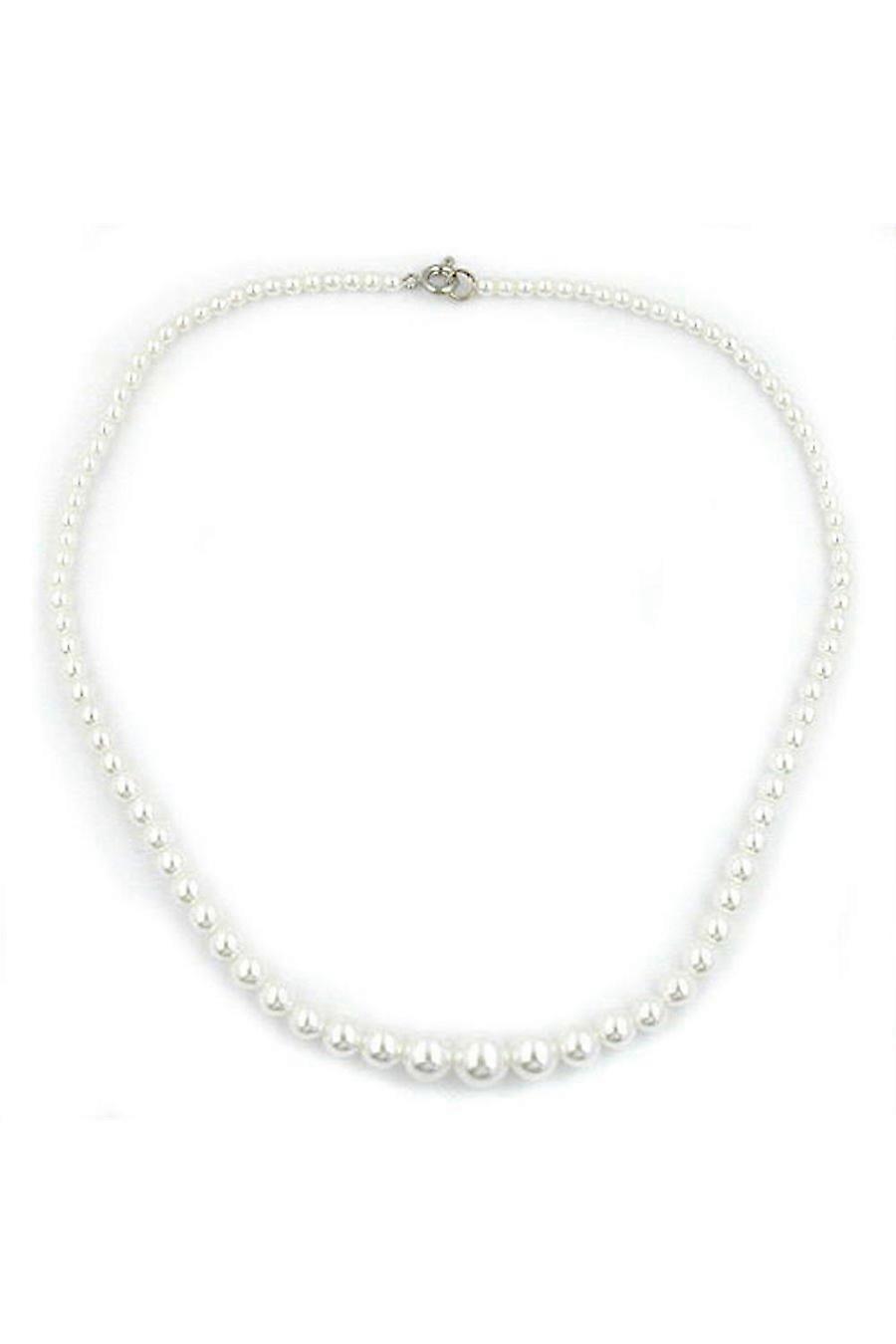 Necklace Glass Beads Pearly White - Gl01587