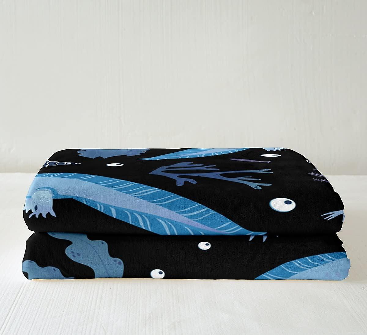 Produktbild von Loussiesd Süß Axolotl Decke 150x200cm Mädchen Axolotl Kuscheldecke Für Sofa Karikatur Salamunder Wohndecke Ozean Leben Im Meer Schlafzimmer Dekor Flanell Fleecedecke