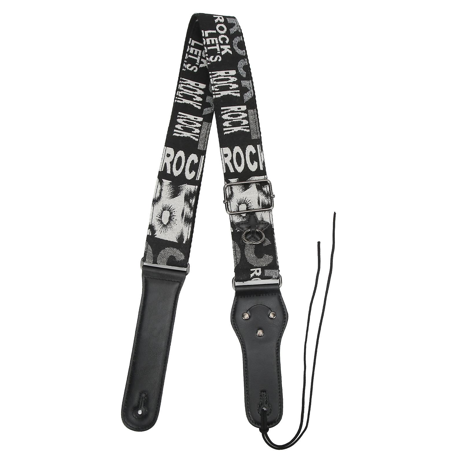 Comfortable Black Guitar Strap 103-158cm with Picks, 5cm Wide