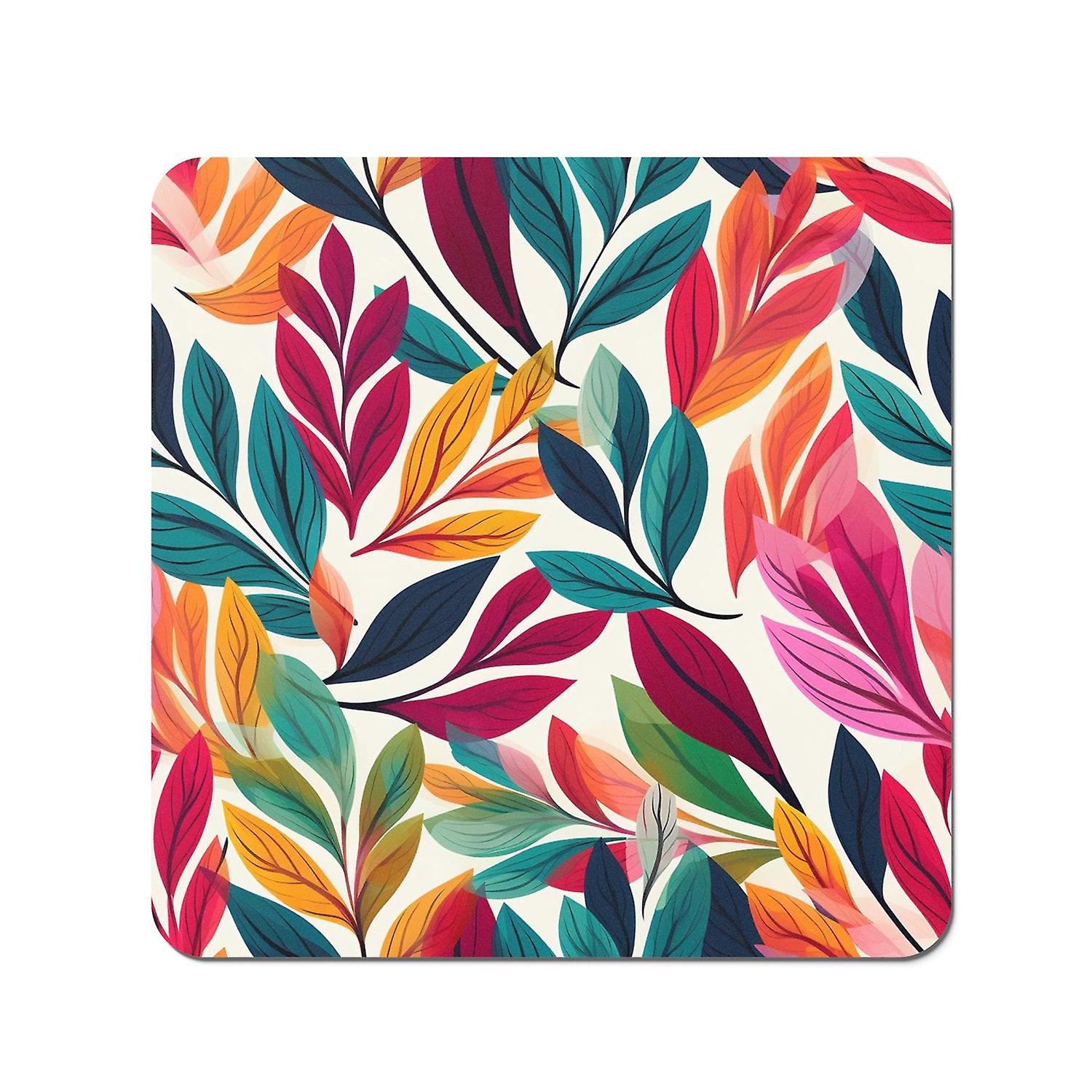 Bright Leaves Pattern Coasters