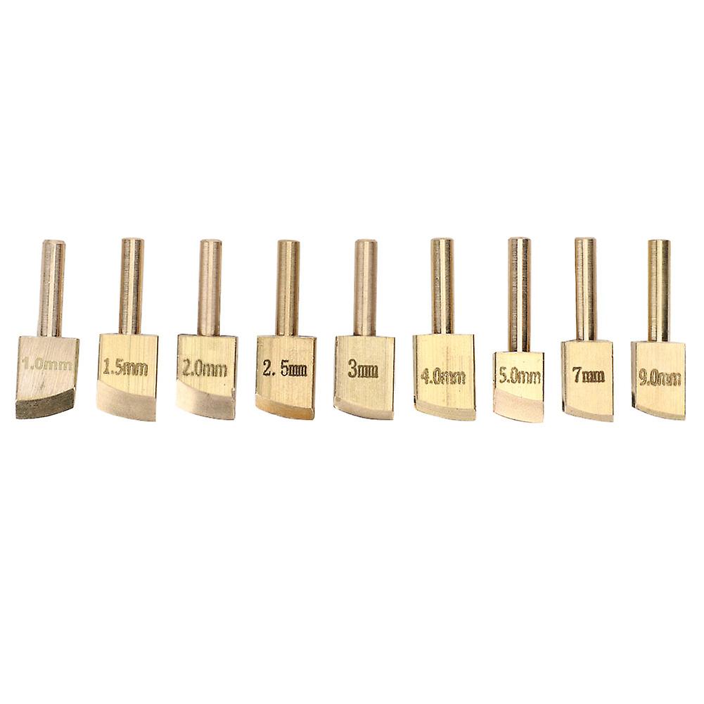 Lot de 9 pointes de soudure pour bords en cuir, en laiton, pour fabrication artisanale du cuir, 1 à 9 mm