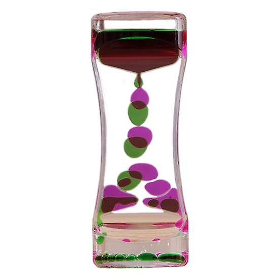 Double Colors Oil Hourglass Liquid Floating Motion Bubbles Timer Desk Decors