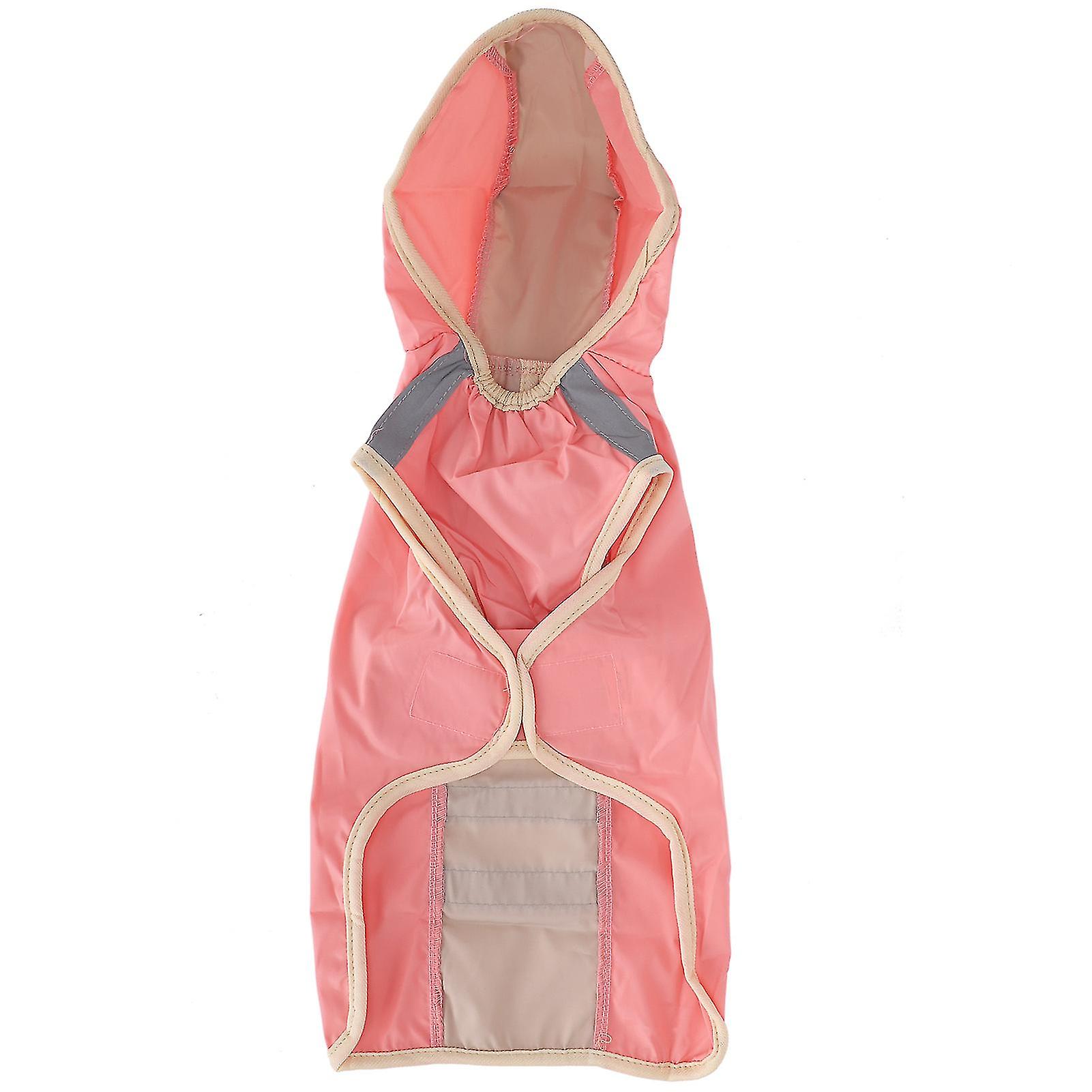 Waterproof  with Reflective Stripe, Breathable Polyester Pet Rain Cape Jacket - Pink (Size M)