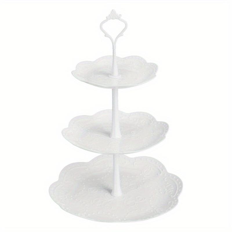 3 Tier Cupcake Stand, Plastic Tiered Serving Stand, Dessert Tower Tray For Tea Party, Baby Shower And Wedding