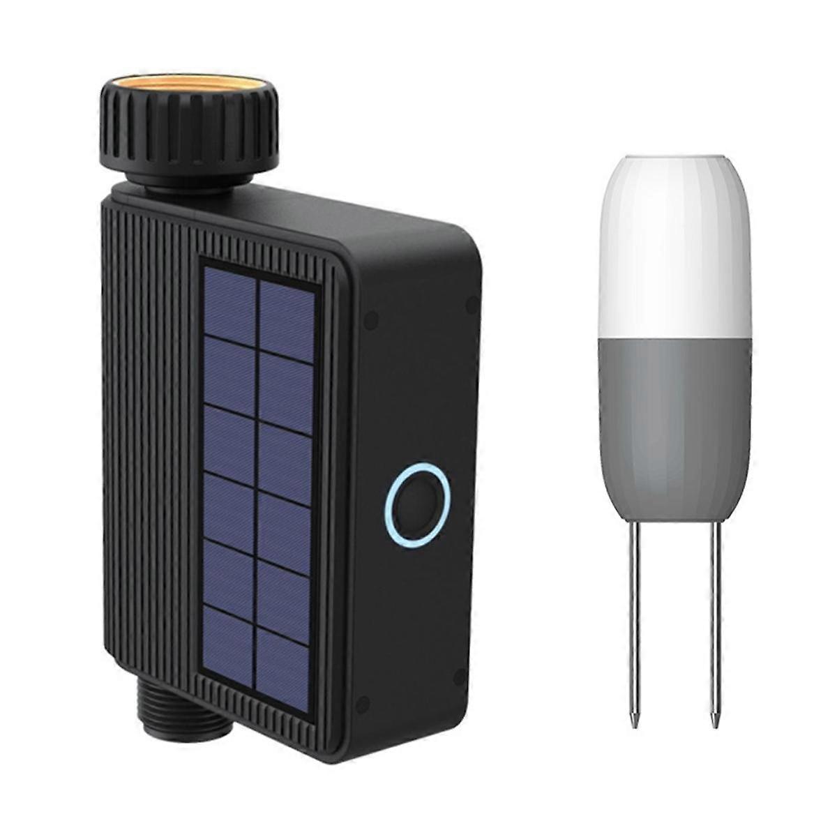 WIFI Solar Waterer Smart Garden Timing Sprinkler with Soil Temperature Humidity Sensor Automatic Flower Watering Tool