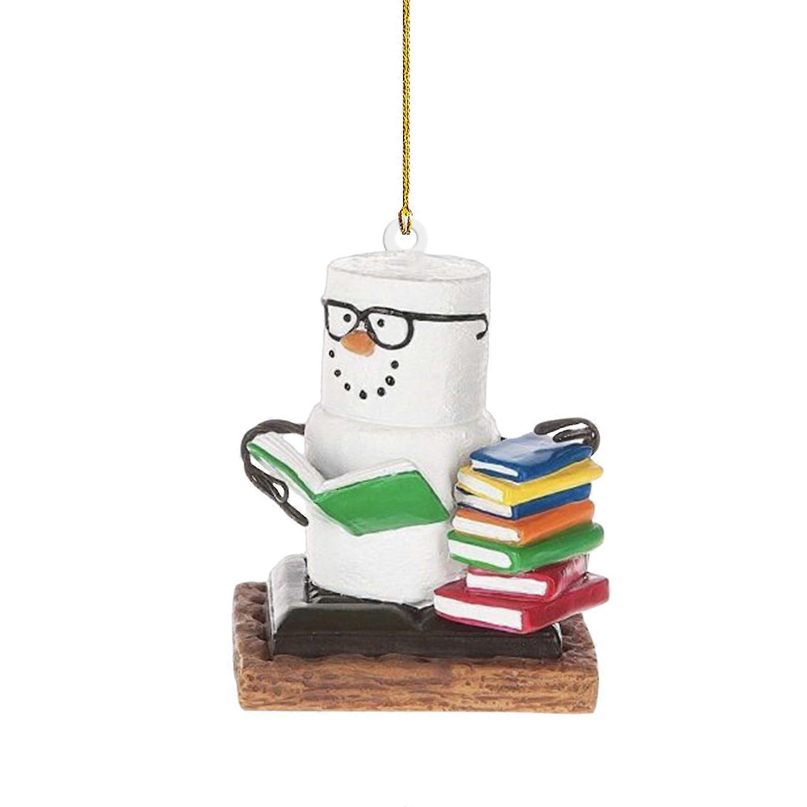 Acrylic Book Nerd Reader Pendant Peace & Happiness Christmas Decorations Window Car Festival Decorations