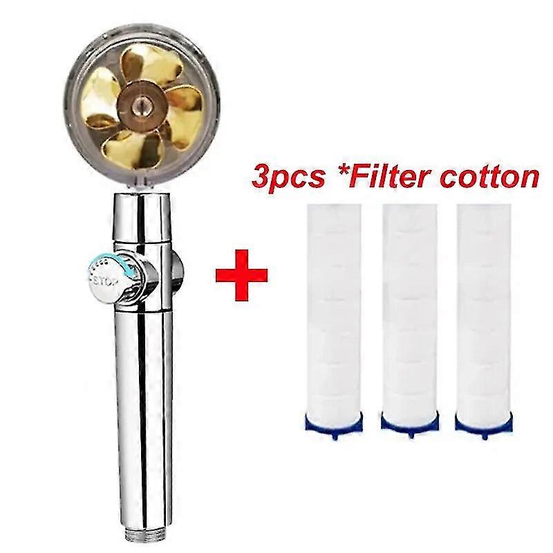 High quality2022 Bathroom Shower Head Pressurized Water Saving Flow 360 Degrees Rotating With Small Fan Spray Nozzle Impurity Filter