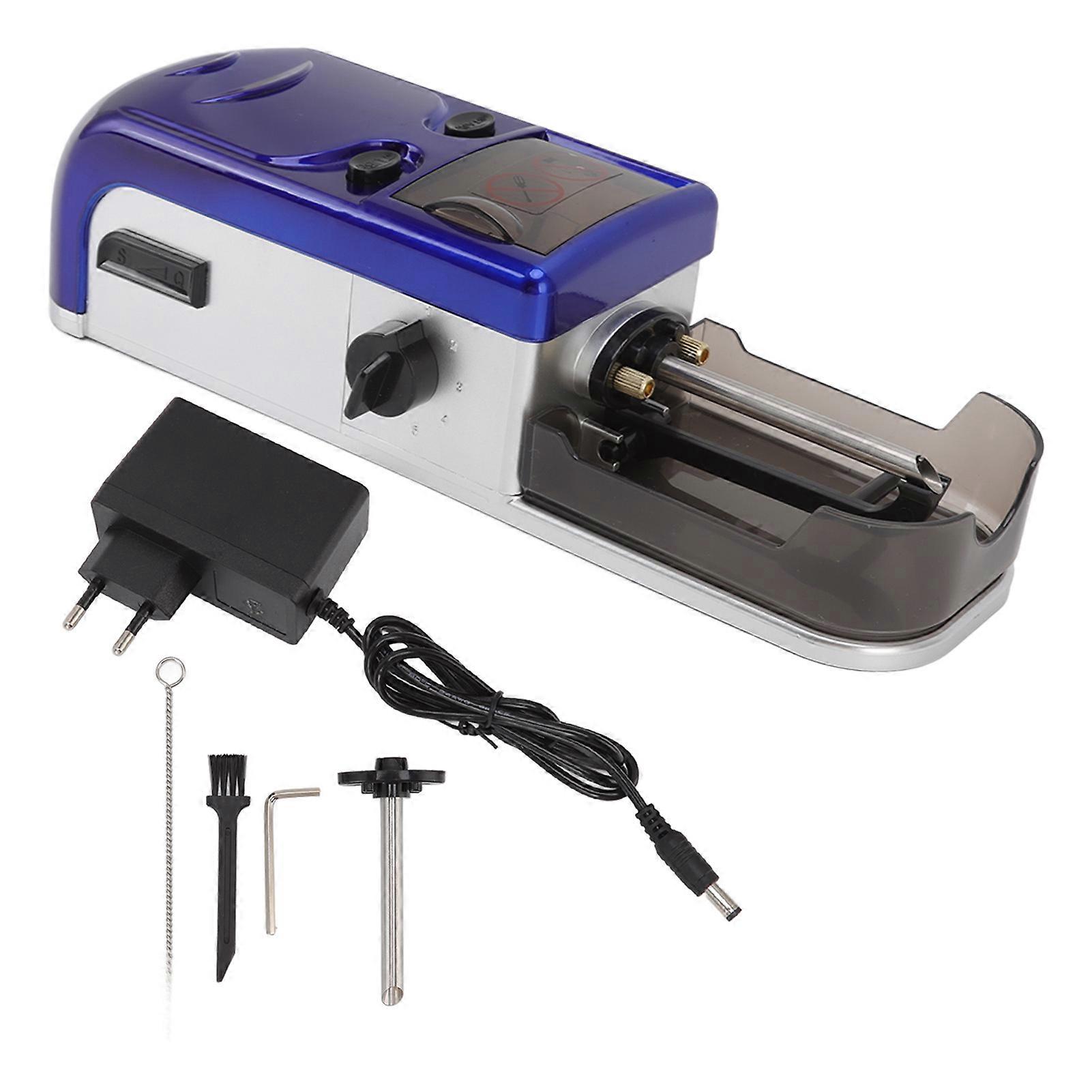 Electric Cigarette Rolling Machine 8mm 6.5mm Automatic Cigarette Injector Machine Cigarette Roller Maker EU Plug 220V Blue