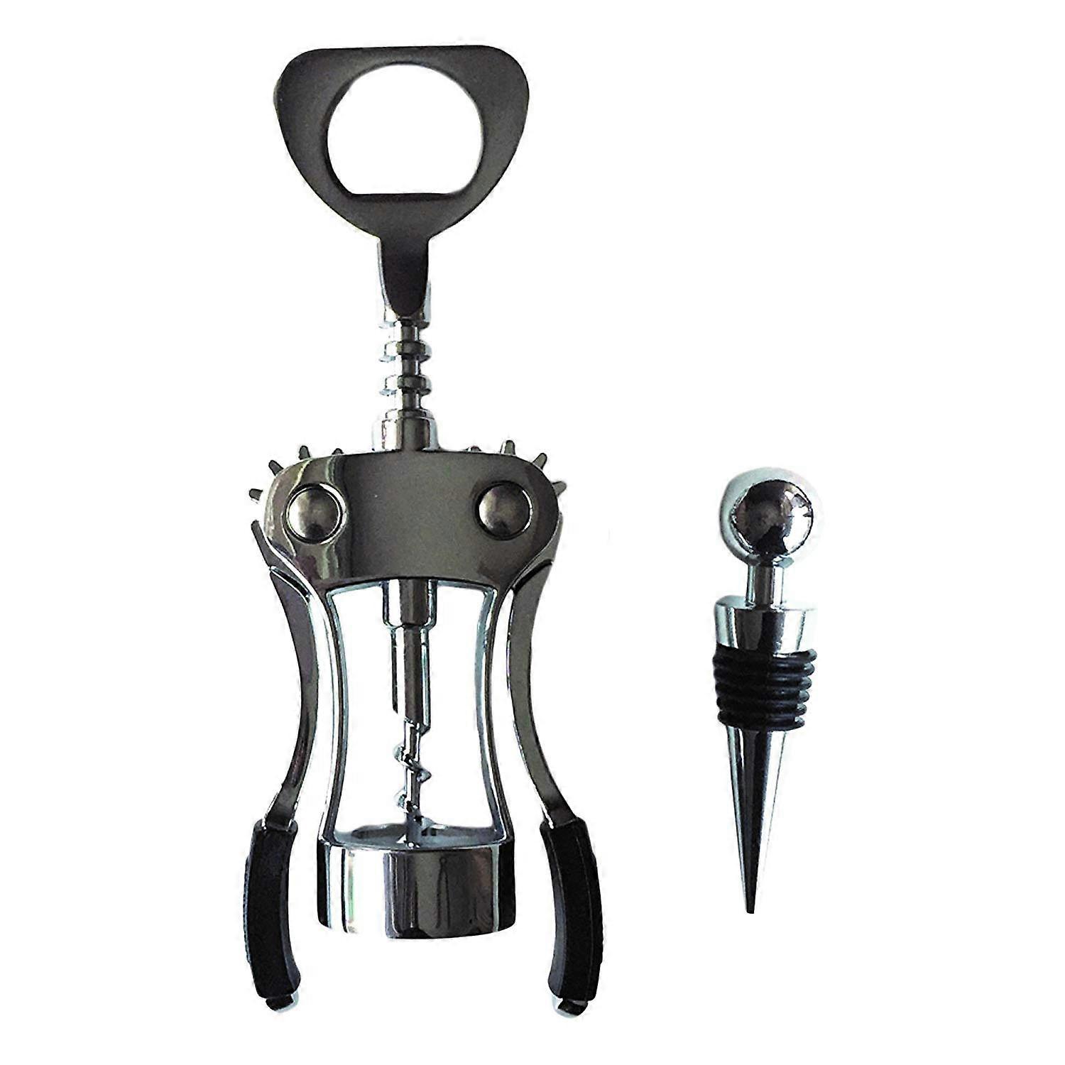 Wing Corkscrew Wine Bottle Cork Opener by Premium Professional all-in-one set with Bonus Wine Bottle Stopper for Wine Enthusiast Waiters and Bartender