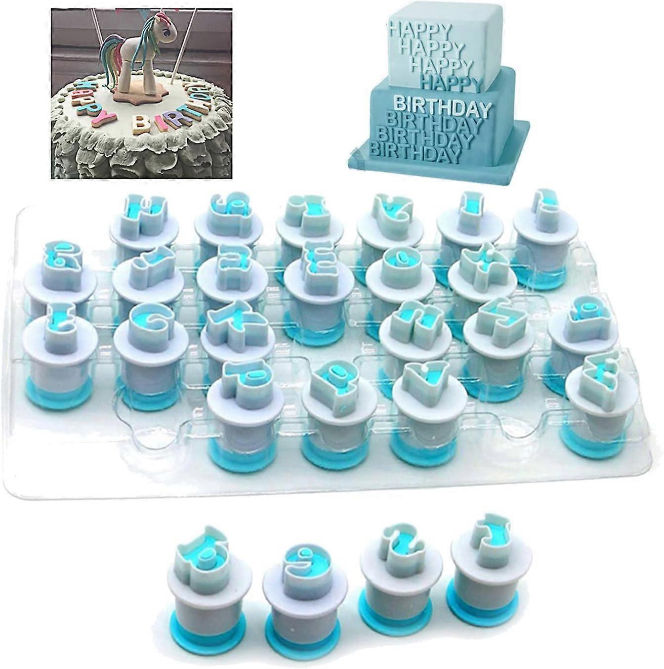 Pack of 62 Large Lower Case Letters Numbers Baking Accessories Set for Cake Biscuit Marzipan