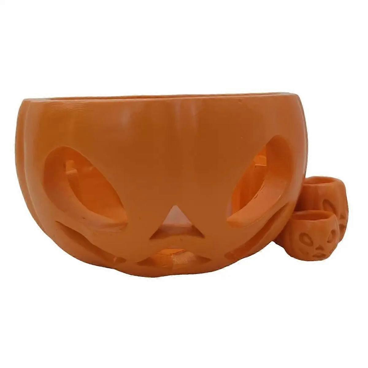 Drink Cup Holder Decoration Pumpkin Drink Cup Holder for Halloween Partys Resin Material Decorative