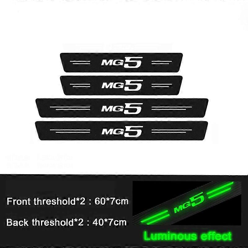 Car Styling For Morrisgarages Mg5 Badge Luminous Door Threshold Strip Sill Anti Kick Decals Stickers Waterproof Protect Film - Automotive Interior Sti