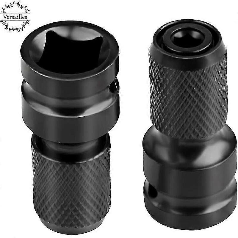 Impact Socket Driver Bit, 2 Pieces 1/2" Square to 1/4" Hex Socket Adapters, for Impact Ratchet and Screwdriver Bit Holder Socket