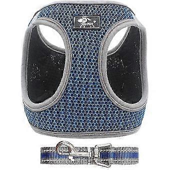 2024 Breathable Puppy Vest Harness Adjustable Pet Lead Chest Walking Leash For Dog Cat Mz083 (s, Blue)