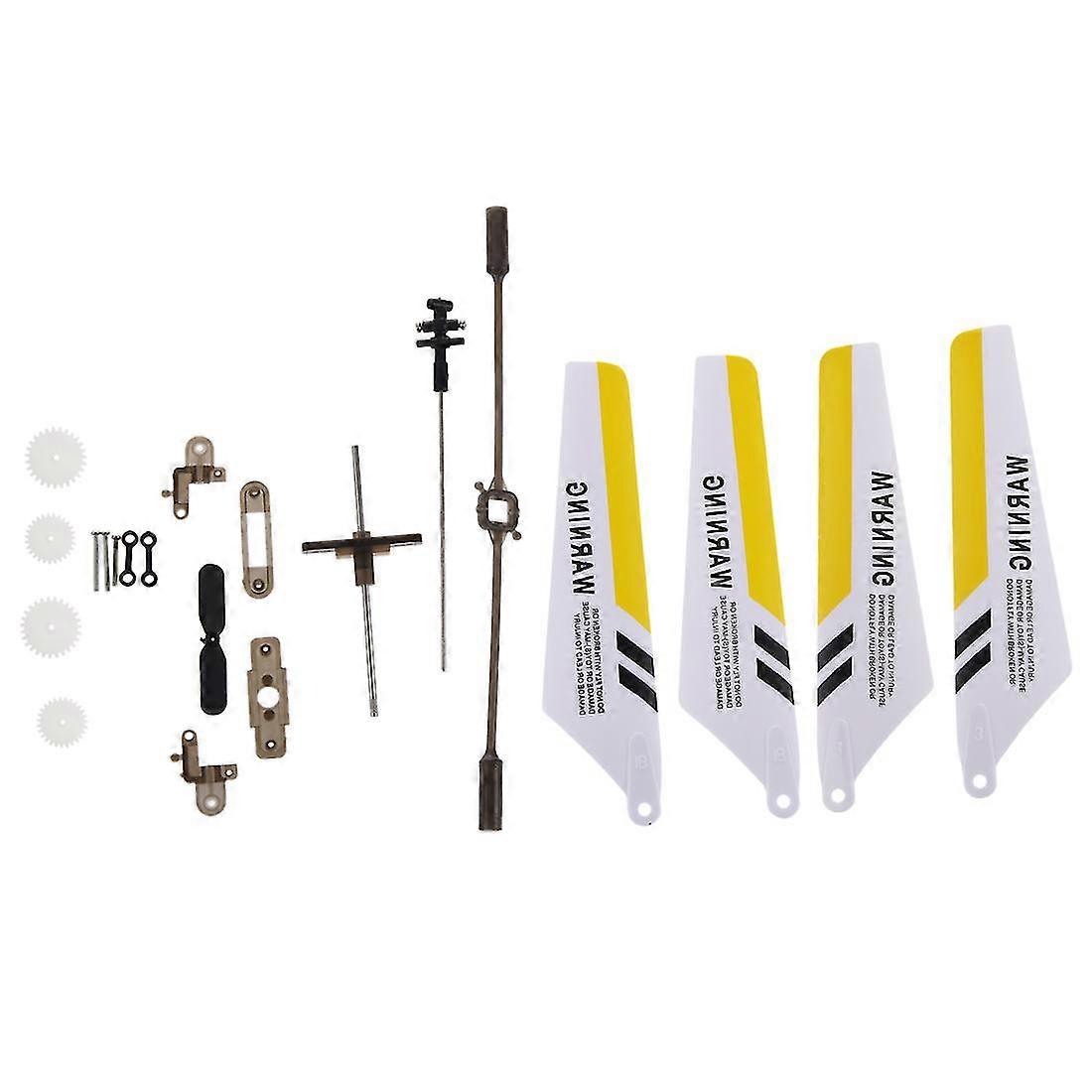 Syma komplett sett reservedeler for Syma S107 RC helikopter, hovedblader, hovedaksel, haledekorasjoner, halepropeller, balansestang, girsett, koblingsspenne
