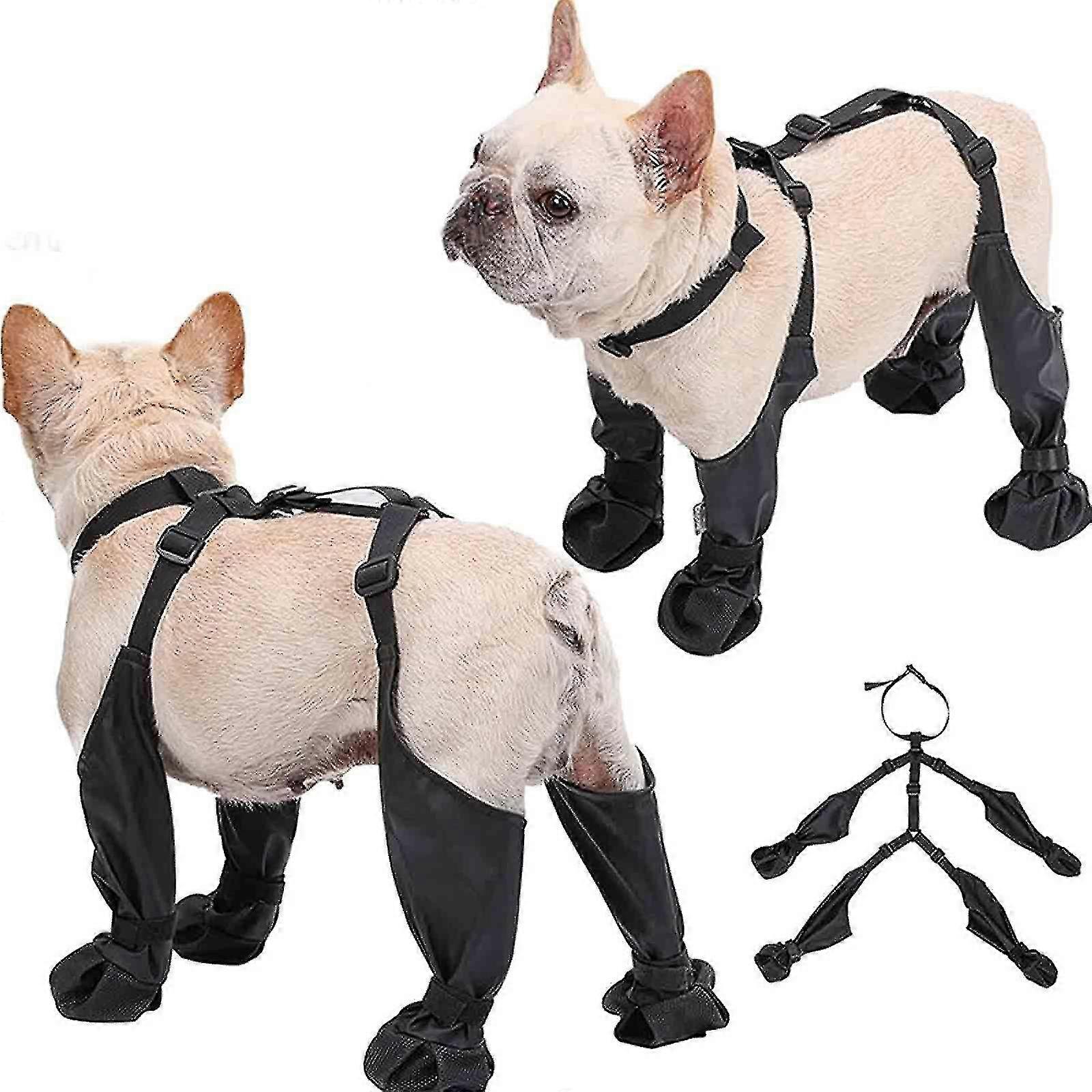 Dog Boots With Suspenders - Waterproof Leggings & Pants For Paws, Anti-Slip For Snow & Hot Pavement (2XL, Grey)