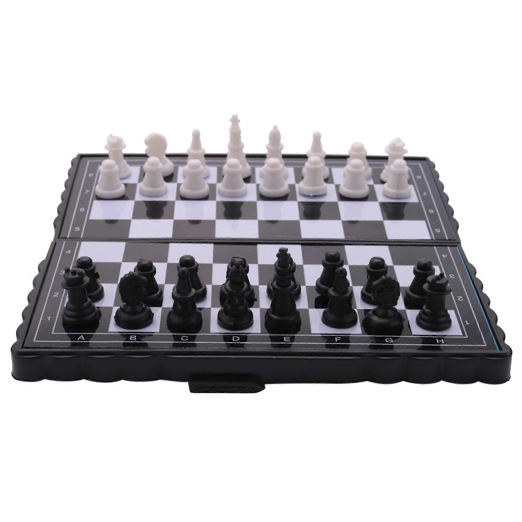 5x5 Inch Chess Portable Plastic Folding Board With Magnetic Chess Game Mini Chess Set Puzzle Party